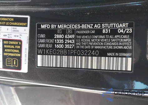 2023 Mercedes-Benz Eqe Sedan 350+ z USA, uszkodzony, nr VIN W1KEG2BB1PF032240